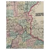 1877 Hand-Colored Antique Map of Minnesota by Gray