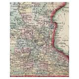 1862 Hand-Colored Antique County Map of Minnesota, Print
