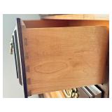 Vintage Wooden Highboy Dresser with Brass Hardware
