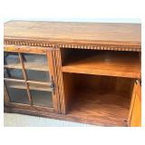 Wood Media Stand with Glass and Solid Doors