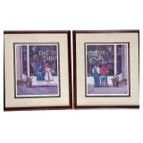 Set of 3 Framed B. Cummings Toy Shop Prints 1985