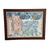 MBR - Framed 2003 Minneapolis St. Paul Neighborhood Map by Big Stick Maps