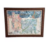 MBR - Framed 2003 Minneapolis St. Paul Neighborhood Map by Big Stick Maps
