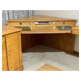 Winners Only Inc. Oak Corner L-Shaped Desk with Drawers and Cabinet