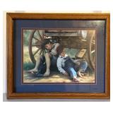 Framed Art Print and 2 Framed Comic Prints