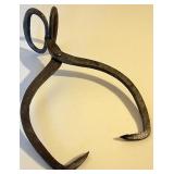 Antique Iron Ice Block Tongs with Large Handles