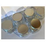 Set of 6 Clear Glass Storage Jars with Metal Lids