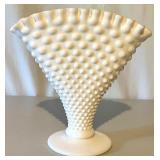 Set of 8 White Milk Glass Pitchers, Vases, and Compotes Assorted Styles
