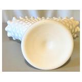 Set of 8 White Milk Glass Pitchers, Vases, and Compotes Assorted Styles