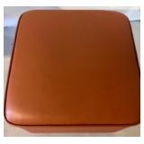 Brown Faux Leather Ottoman with Casters