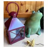 Garden Decor Collection with Lanterns, Animal Figures, and Birdcages