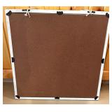 Distressed White Framed Square Wall Mirror with Circular Center