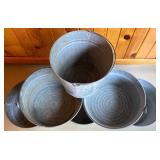 Set of 5 Galvanized Metal Buckets by Behrens