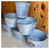 Set of 5 Galvanized Metal Buckets by Behrens