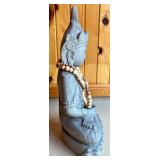 Decorative Stone Buddha Statue with Beaded Necklaces