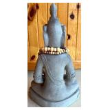 Decorative Stone Buddha Statue with Beaded Necklaces