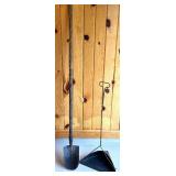 Vintage Coal Shovel and JOS. ROMANOWSKI & SON Coal Scuttle Ash Pan Set