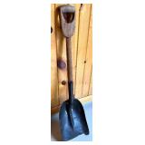 Vintage Short Handle Metal Coal Shovel with Wooden Grip