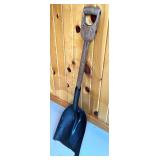 Vintage Short Handle Metal Coal Shovel with Wooden Grip