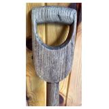 Vintage Short Handle Metal Coal Shovel with Wooden Grip