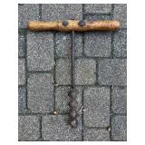 Antique Axe and Large Wooden Handle Auger Tool Set
