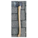 Antique Axe and Large Wooden Handle Auger Tool Set