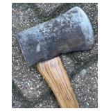Antique Axe and Large Wooden Handle Auger Tool Set