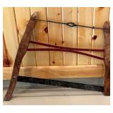 Vintage Wood Frame Bow Saw with Metal Blade