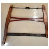 Vintage Wood Frame Bow Saw with Metal Blade