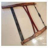 Vintage Wood Frame Bow Saw with Metal Blade