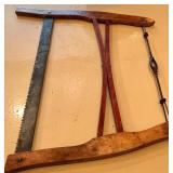 Vintage Wood Frame Bow Saw with Metal Blade