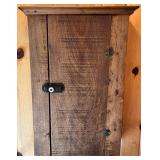 Vintage Wall-Mount Wooden Cabinet with Vintage Metal Latch