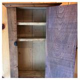 Vintage Wall-Mount Wooden Cabinet with Vintage Metal Latch
