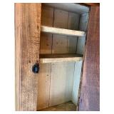 Vintage Wall-Mount Wooden Cabinet with Vintage Metal Latch