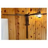 Perfection Folding Wall-Mount Clothes Dryer Rack Vintage Wood and Metal
