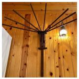 Perfection Folding Wall-Mount Clothes Dryer Rack Vintage Wood and Metal