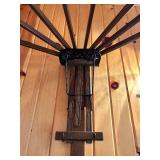 Perfection Folding Wall-Mount Clothes Dryer Rack Vintage Wood and Metal
