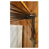 Perfection Folding Wall-Mount Clothes Dryer Rack Vintage Wood and Metal