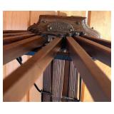 Perfection Folding Wall-Mount Clothes Dryer Rack Vintage Wood and Metal