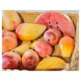 K - Marble Fruit Collection from Spain in Wicker Basket