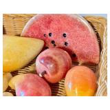 K - Marble Fruit Collection from Spain in Wicker Basket
