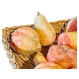 K - Marble Fruit Collection from Spain in Wicker Basket