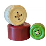LR - Set of 3 Decorative Nesting Boxes with Button Lids