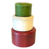 LR - Set of 3 Decorative Nesting Boxes with Button Lids