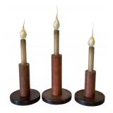 LL - Vintage Style Set of 3 Electric Candlestick LampsÂ 