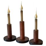 LL - Vintage Style Set of 3 Electric Candlestick LampsÂ 