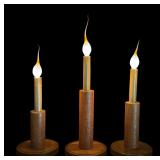 LL - Vintage Style Set of 3 Electric Candlestick LampsÂ 