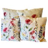 LL - Set of 4 Floral Throw Pillows, 2 Sizes