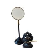 K - 12-Inch Magnifying Glass on Stand and Cast Iron String Holder