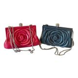K - Brighton Rose Embossed Clutch Purses Set of 2 with Chains